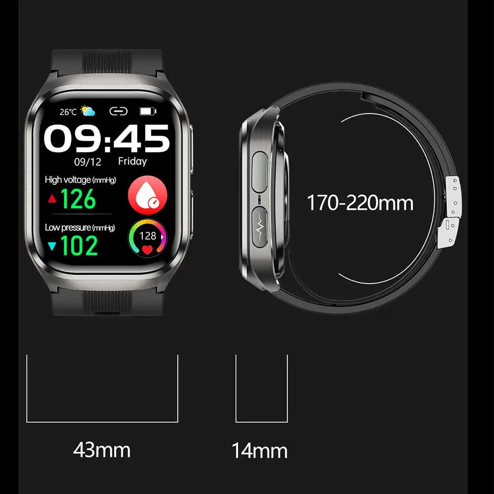 Wholesale Fashion AMOLED Health Monitor Montre Connecte Blood Pressure ECG Smart Watch With Air Pump