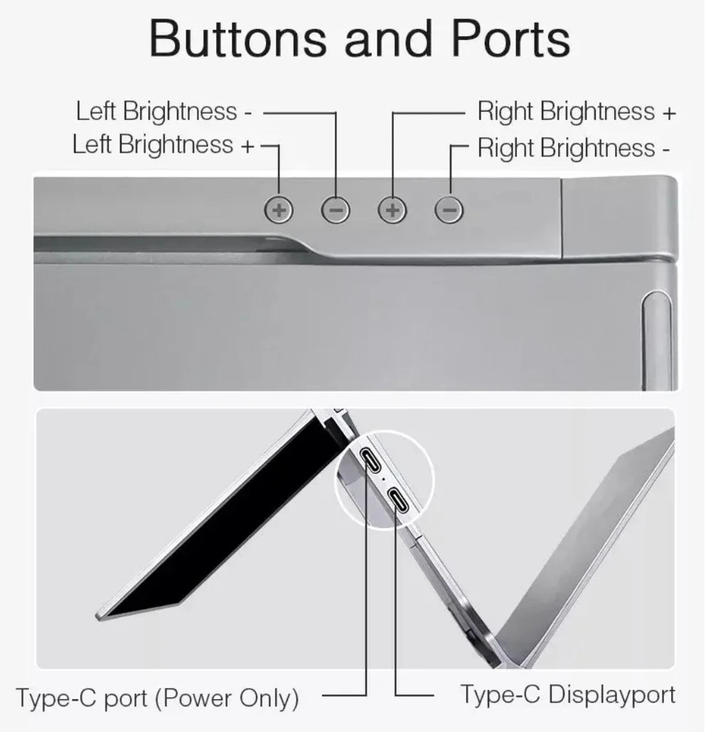 14-Inch Widescreen IPS Triple Monitor Laptop Screen Extender Easy-to-Connect for Dual 16:9 Aspect Ratio Setup