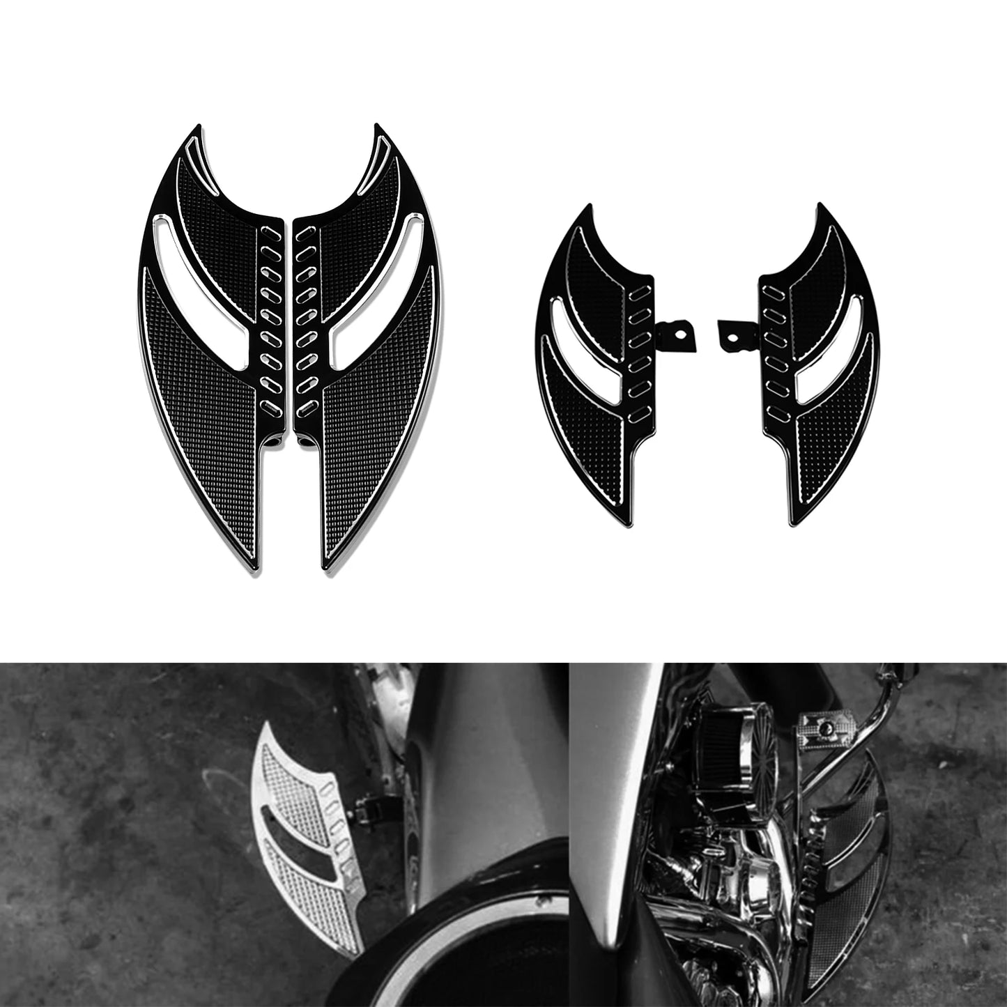 Motorcycle Front Floorboards Passenger Footboard Male Mount Foot Pegs Black/Chrome Footrest For Harley Softail Dyna XL Touring
