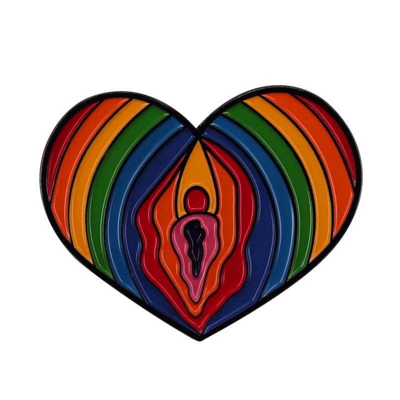 LGBTQ LGBT Gay Pride Rainbow Flag badge HS We're a little bit gay Moon Sounds Gay I'm In Love Wins Proudly Go Purride Cat Pin