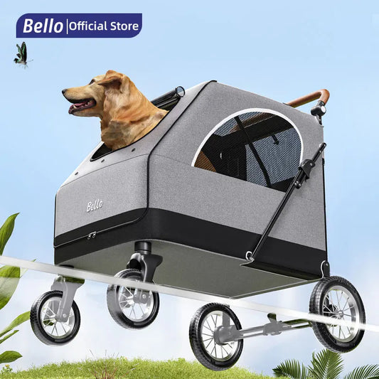 (Ready to Ship) Manufacture Large Pet Stroller for Big Dog Safety Outdoor Walking Travel Foldable Trolley