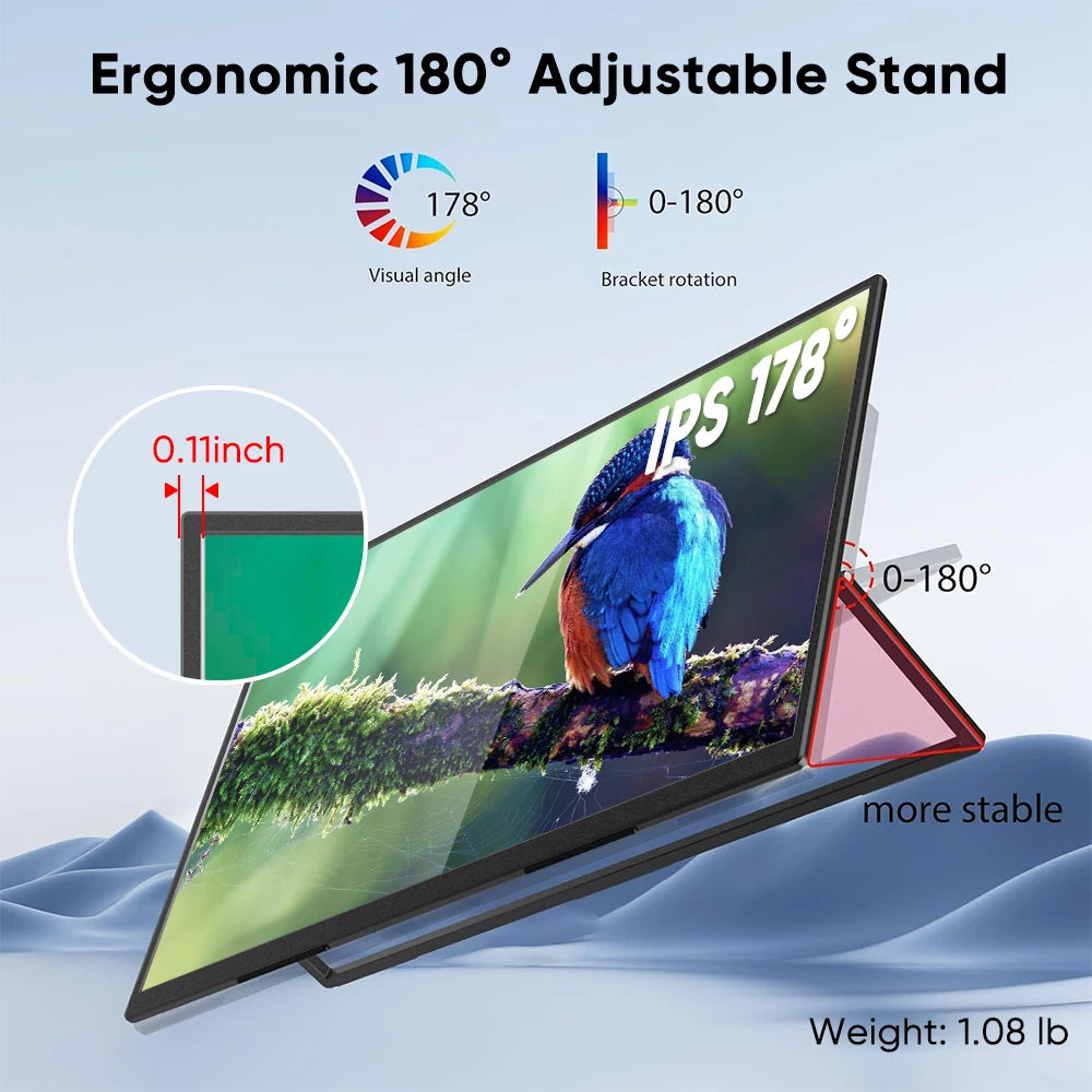 13.0" Portable Monitor 2K IPS Display Laptop Screen Extender Dual Laptop Monitor Screen for Laptops
