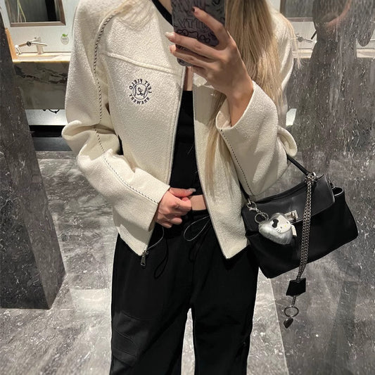 Red Rabbit og Fragrant Embroidered Baseball Coat Women's New All-match Slim-fit Slimming Casual Top