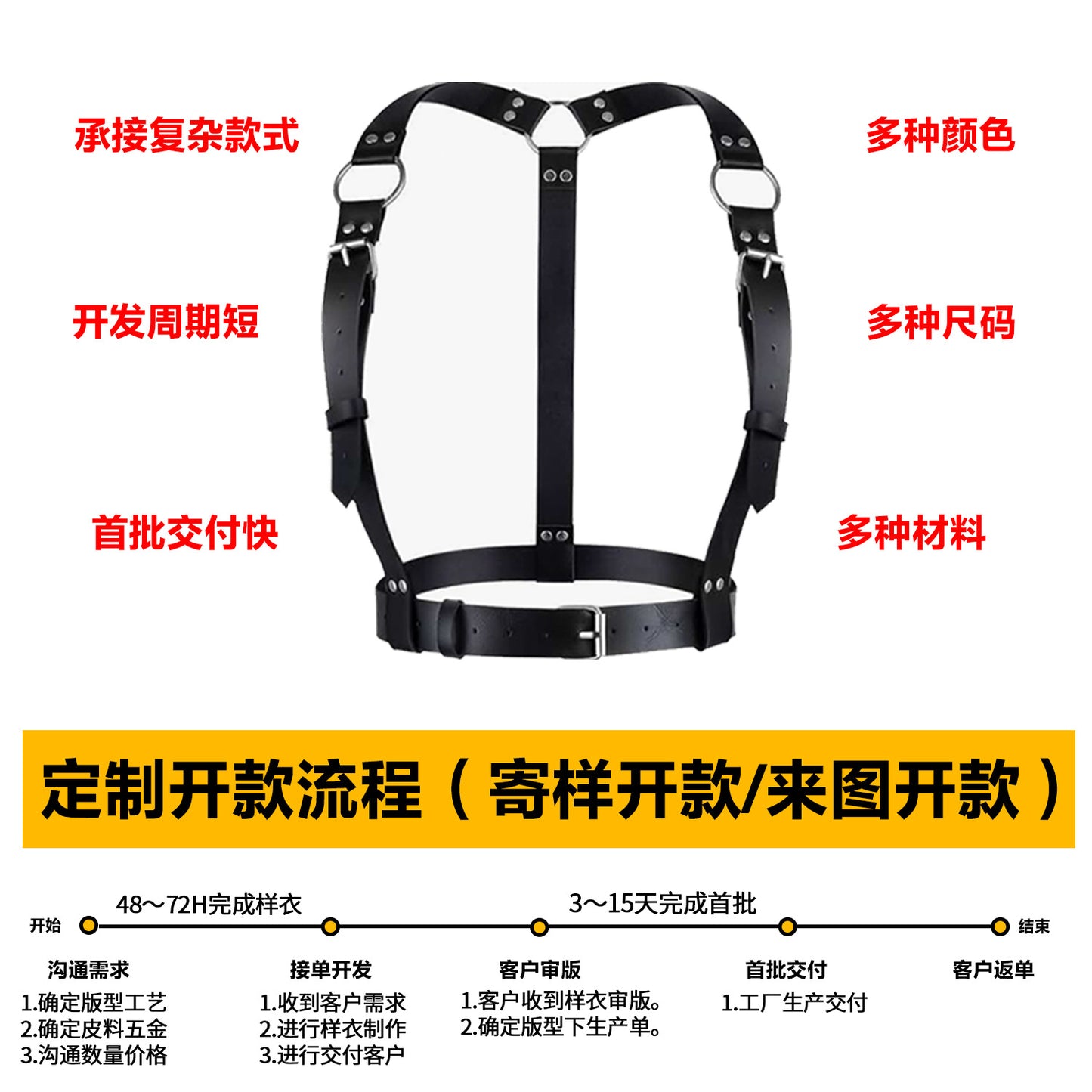 New Cross-Border European and American Sexy Concave Shape Chest Chain Sexy Collar Chain Leather Restraint Nightclub Clothing Accessories