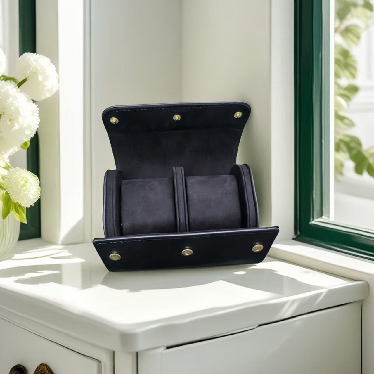 Retro Crazy Horse Pattern Genuine Leather Texture Pu Leather Watch Storage Box 1 2 3 Watch Positions Watch Box Gift Box
