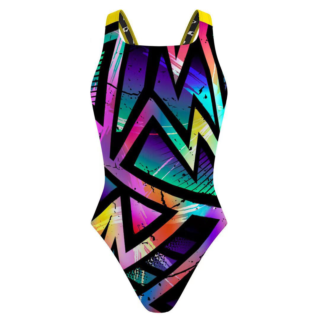 2025 new European and American one-piece bikini cross-border digital printed swimsuit AliExpress tight racing swimsuit for women