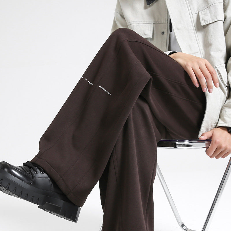 Fall/Winter Machete Pants Men's New Fashionable Brand Loose Wide-leg Sports Pants Sweatshirt Pants Dipper Straight Pants fleece-lined Casual Pants