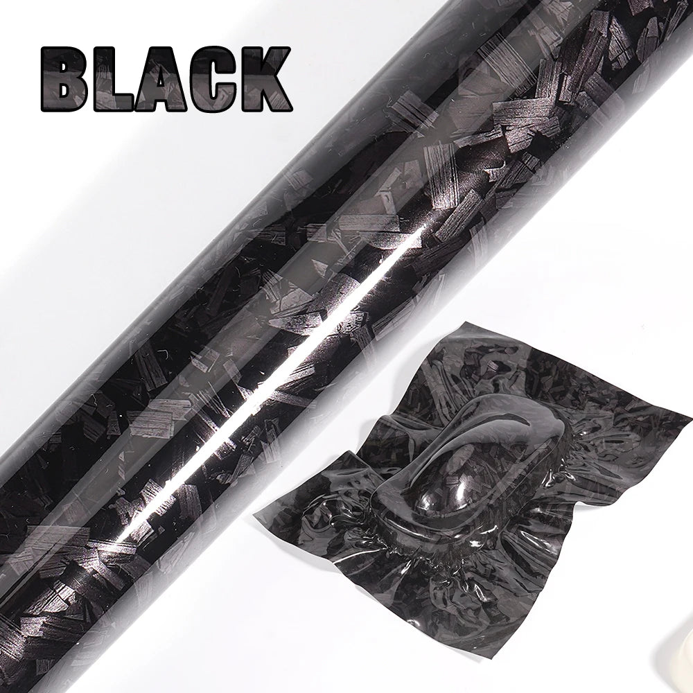 300cm*50/30cm High Glossy Black Gold Silver Red Forged Carbon Fiber Vinyl Wrap Film on the Hood Adhesive Vinyl for Car Stickers