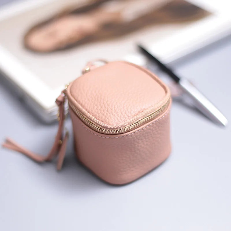 WERLLANDS PU Leather Pebbled Cube Coin Purse
