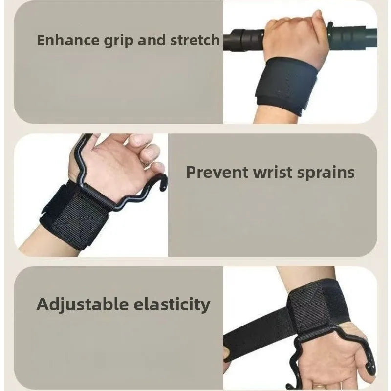 1 Pair Pull Up Assist Hooks Home Gym Stretching Aid for Deadlifts Non-Slip Workout Hooks Fitness Training Accessories