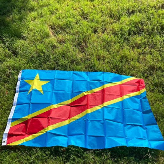 CZY Congo flag 90X150cm Congo Democratic Republic of the Congo flag Banner National flag Home Decoration flags