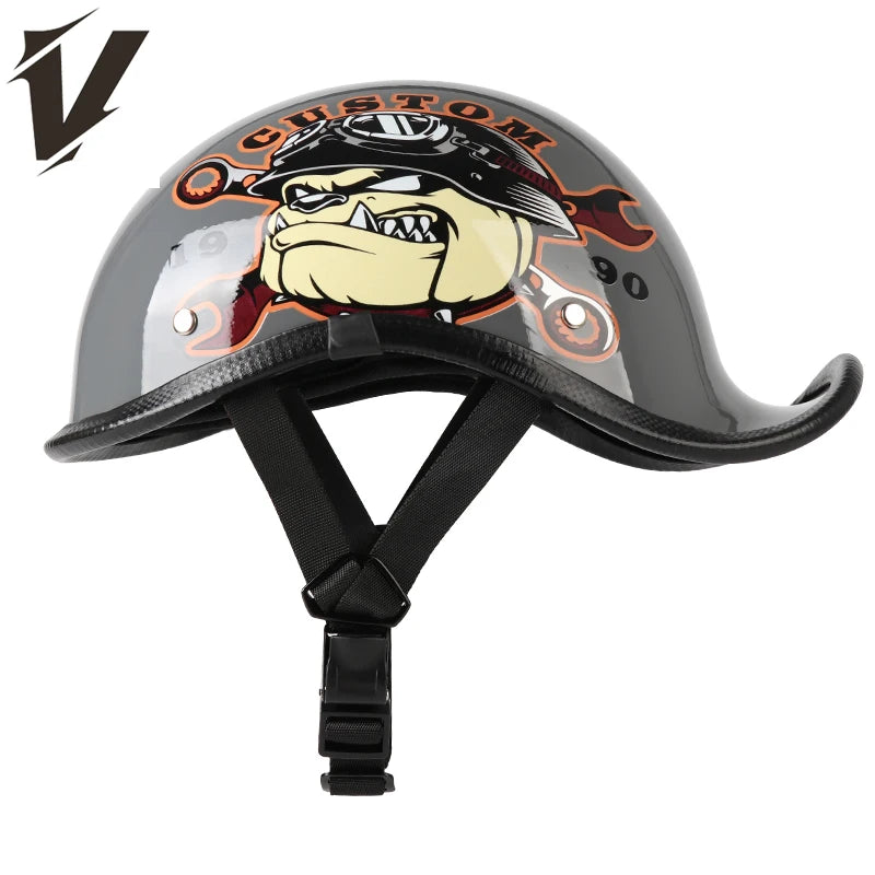 Retro motorcycle helmet personalized 3/4 half helmet motorcycle scooter safety helmet suitable for men and women