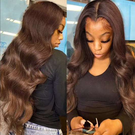 Chocolate Brown Body Wave Human Hair Wigs 13x6 Lace Frontal Wig Human Hair For Women Brazilian #4 Colored 13x4 Lace Front Wig
