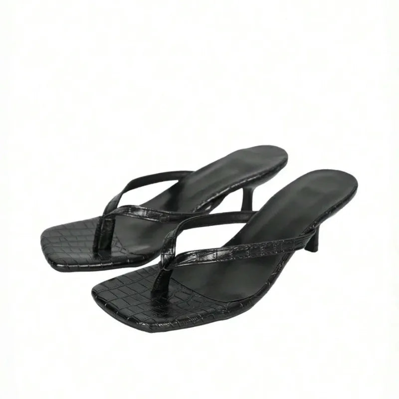 2026 New Brand Fashion Clip Toe Low Heel Women Slippers Ladies Elegant Beach Vacation Dress Slides Concise Summer Shoes