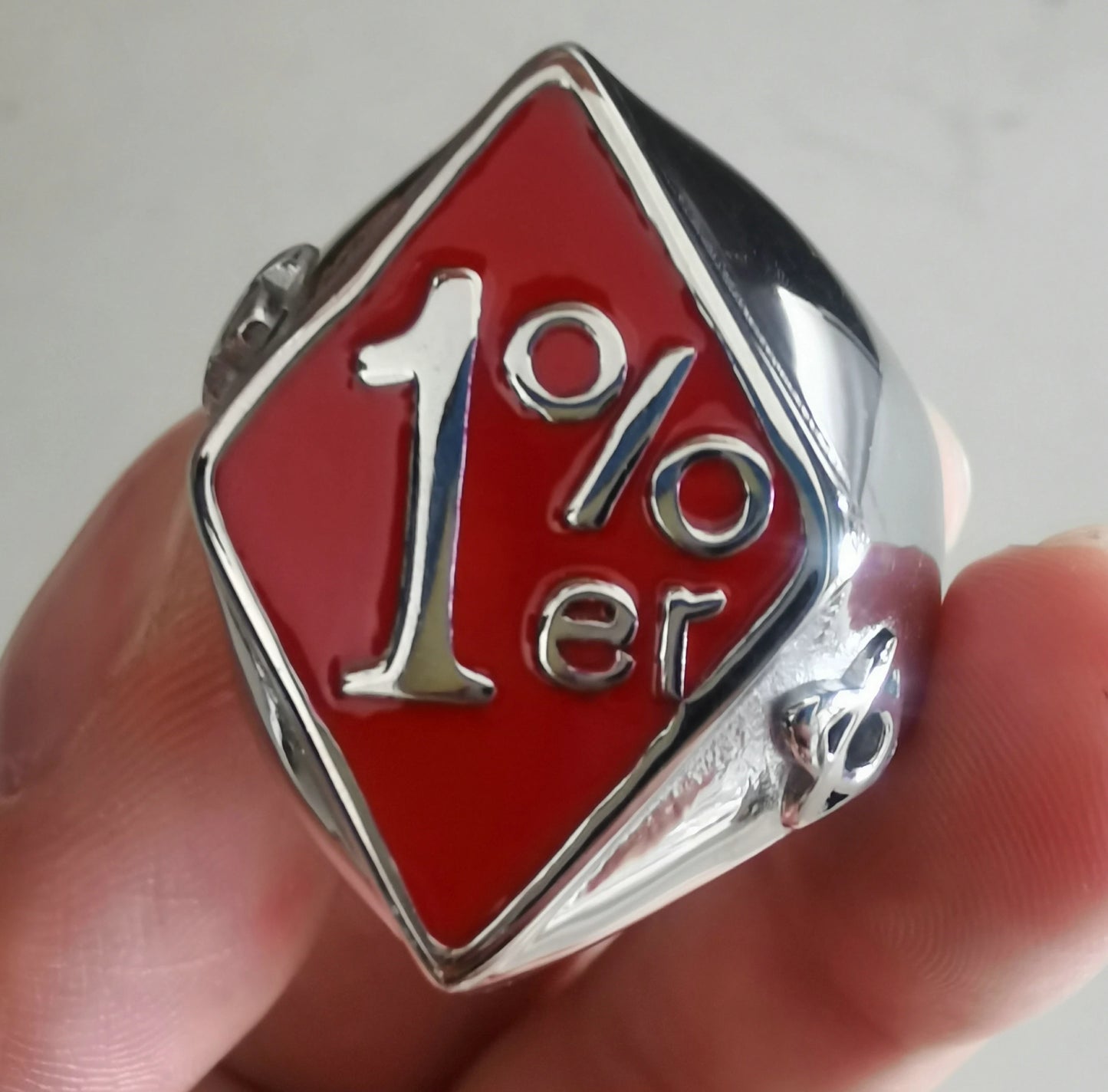 Drop Shipping Fashion Green Red 1%ER Biker Ring 316L Stainless Steel Hot Motor Biker Club Ring
