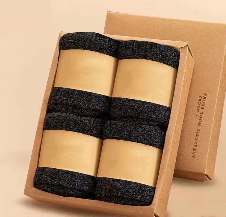 4Pairs/Lot Men's Winter Super Thick Thermal Socks Wool Men Women Solid High Quality Merino Wool Socks Cold Snow Warm Wool Socks