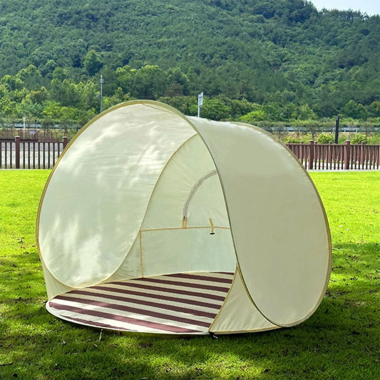 Portable Camping One Click Open 3-4 People Tent Large Space Sunshade Outdoor Beach Sun Shelter Tent Garden Beach Tent