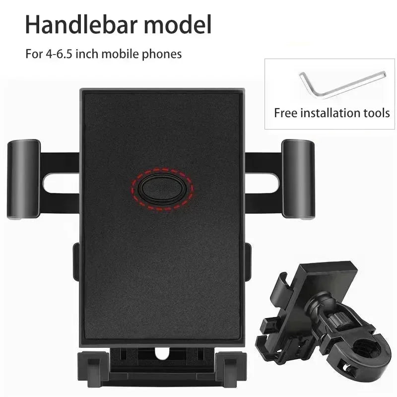 360° Free Rotation Phone Holder for Motorcycle Outdoor Bicycle Riding GPS Navigation and Video Shooting Shock Absorption Design