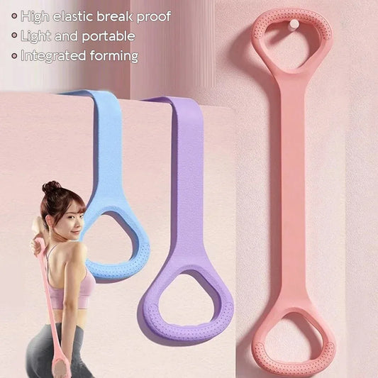 Home Fitness 8 Shaped Back Stretching Band Elastic Stretcher Pulling Band Shoulder Exercise Yoga Resistance Rope Elastic Band