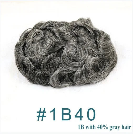 Natural Hairline Q6 Lace Front Male Wigs Ash Blonde Brown Breathable 100% Human Hair Grey Men Toupee Lace&PU Capillary Prosthesi