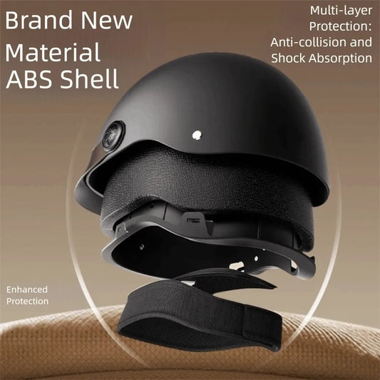 Vintage Ultra Light Electric Bicycle Helmet Sunscreen Breathable Motorcycle Half Helmet Fall Prevention Safety Helmets Riding