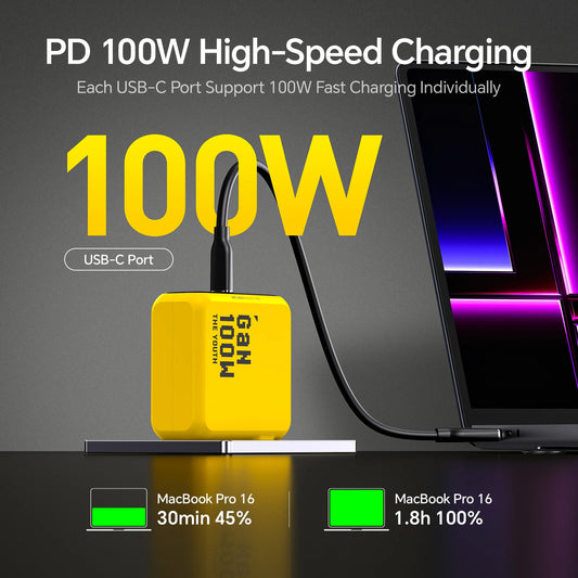 AOHI Youth 100W GaN Charger for Macbook Laptop Tablet Fast Charging For iPhone Xiaomi PD3.1 USB Type C Charger For iPhone 16 15