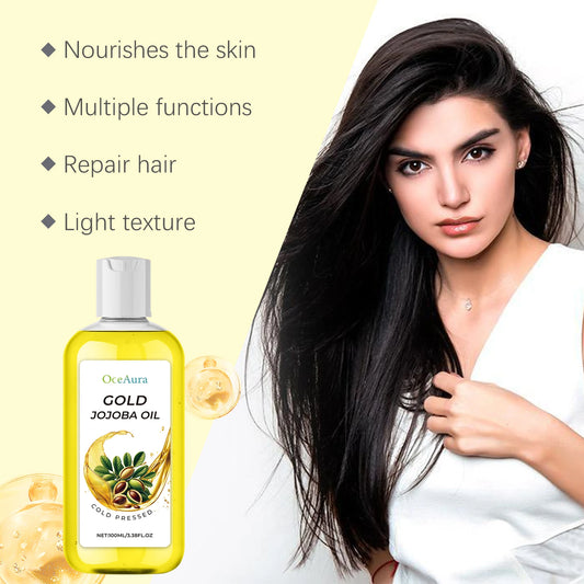 Organic Jojoba Oil for Hair Growth Products Strengthening Hair Smoothing Cold-Pressed Vitamin C Jojoba Oil for Face Moisturizer