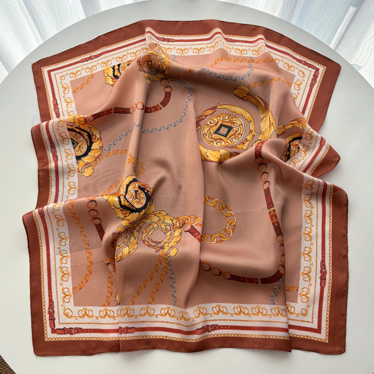 Luxury Women Square Scarf Silk Imitation Print Neckerchief Bandana Lady Shawl Scarves Wrap Head Hair Band Ties