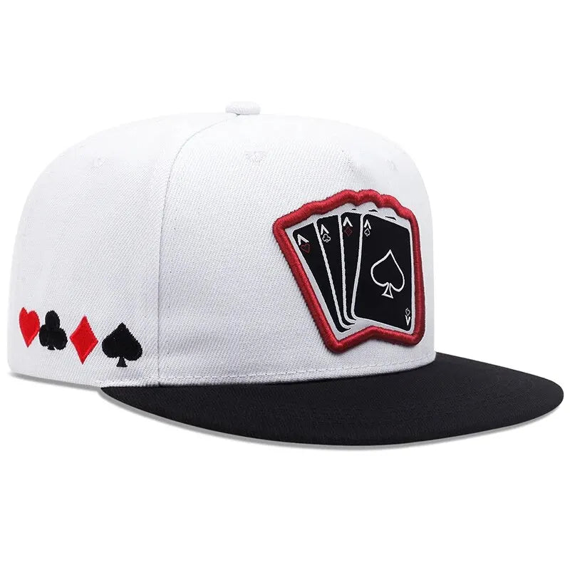 2024 New Fashion Hip Hop Cap Men Women Adjustable Playing Card Embroidered Baseball Caps Outdoor Sun Hat Unisex Snapback Hats