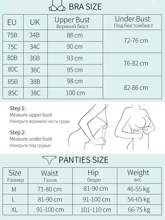 Rhinestone Sexy Women Bra Set Bralette Girls Underwear Brassiere Fashion Thong Gather Bras Lingerie Panty Sets