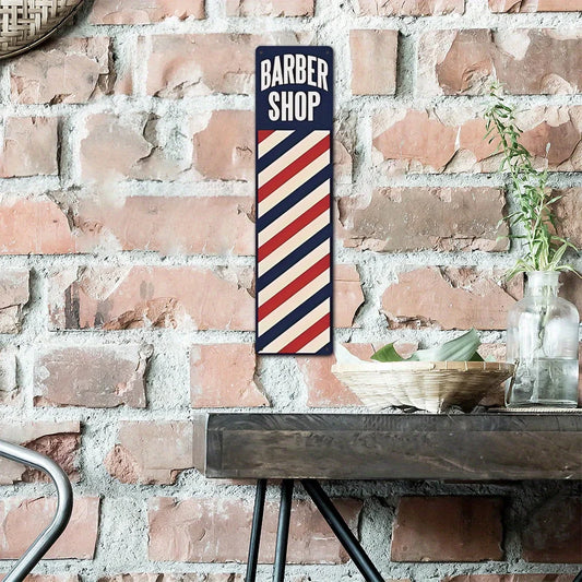 Putuo Decor 1pc Vintage Metal Tin Road Sign, Barber Shop, Signpost Decoration for Home Farmhouse Barber Shop Hairdresser, Gift