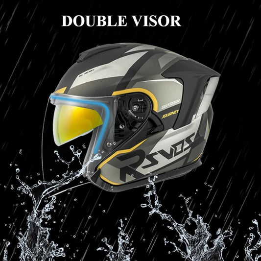 RSV DOT Motorcycle Helmet Double Visor 3/4 Half Helmets Scooter Casco Moto for Men Women Capacete Motorcycle Street Bike Gear