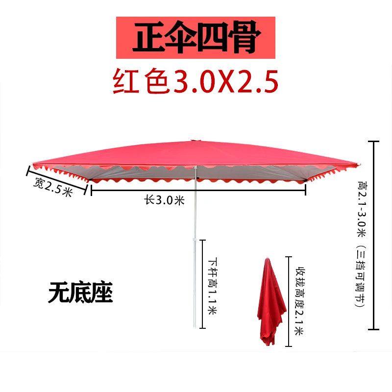 Parasol outdoor stall large sun umbrella rectangular canopy thickened commercial folding square courtyard umbrella sun protectio