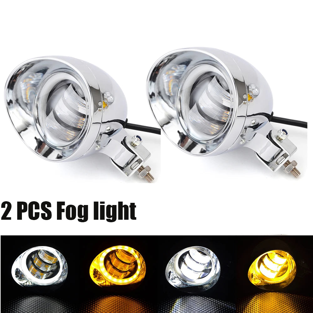 Motorcycle Headlight Spot Fog Light With Turn Signal Light Bar For Harley Cruisers Kawasaki Suzuki Honda VT VTX Shadow