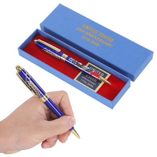250th Anniversary Commemorative Ballpoint Pen with Gift Box Collector Pen for Patriot History Enthusiast Works Daily Use