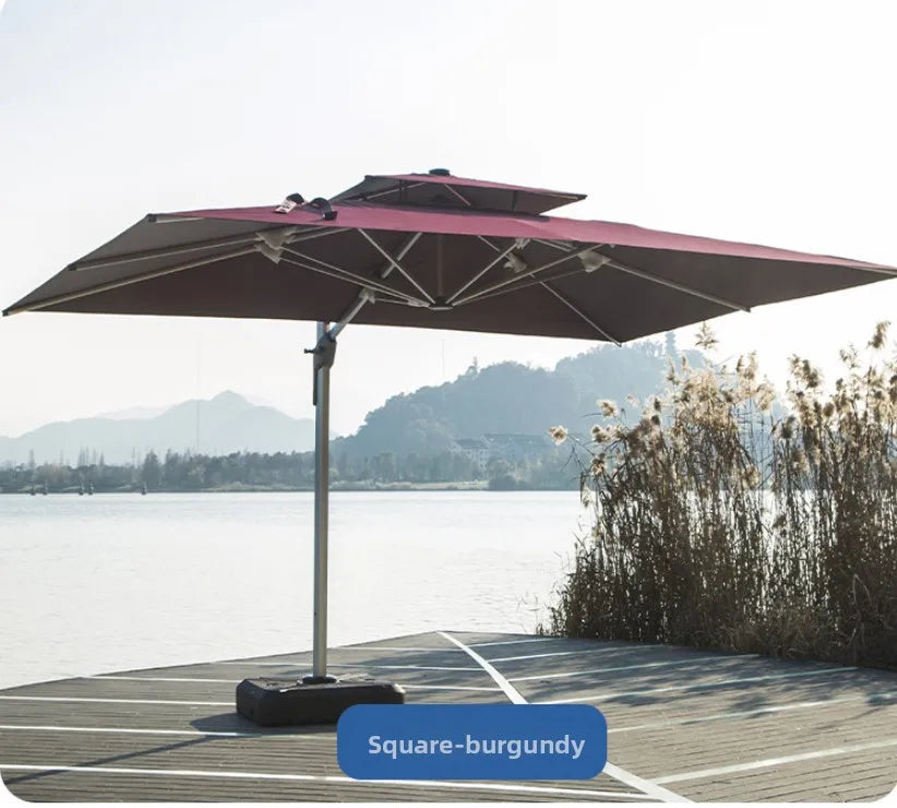 LED Roman Umbrella, Sunshade, Rainproof, UV Protection,Thickened Material, Aluminum Alloy Columns, Rotatable, Outdoor Umbrella