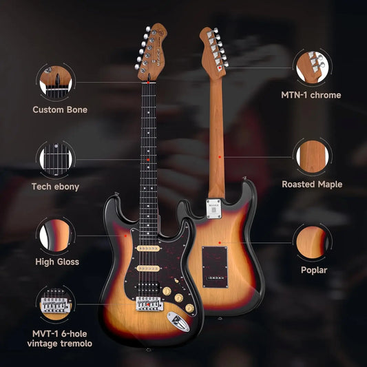 MOOER MSC10 Pro Series Electric Guitar Sunburst