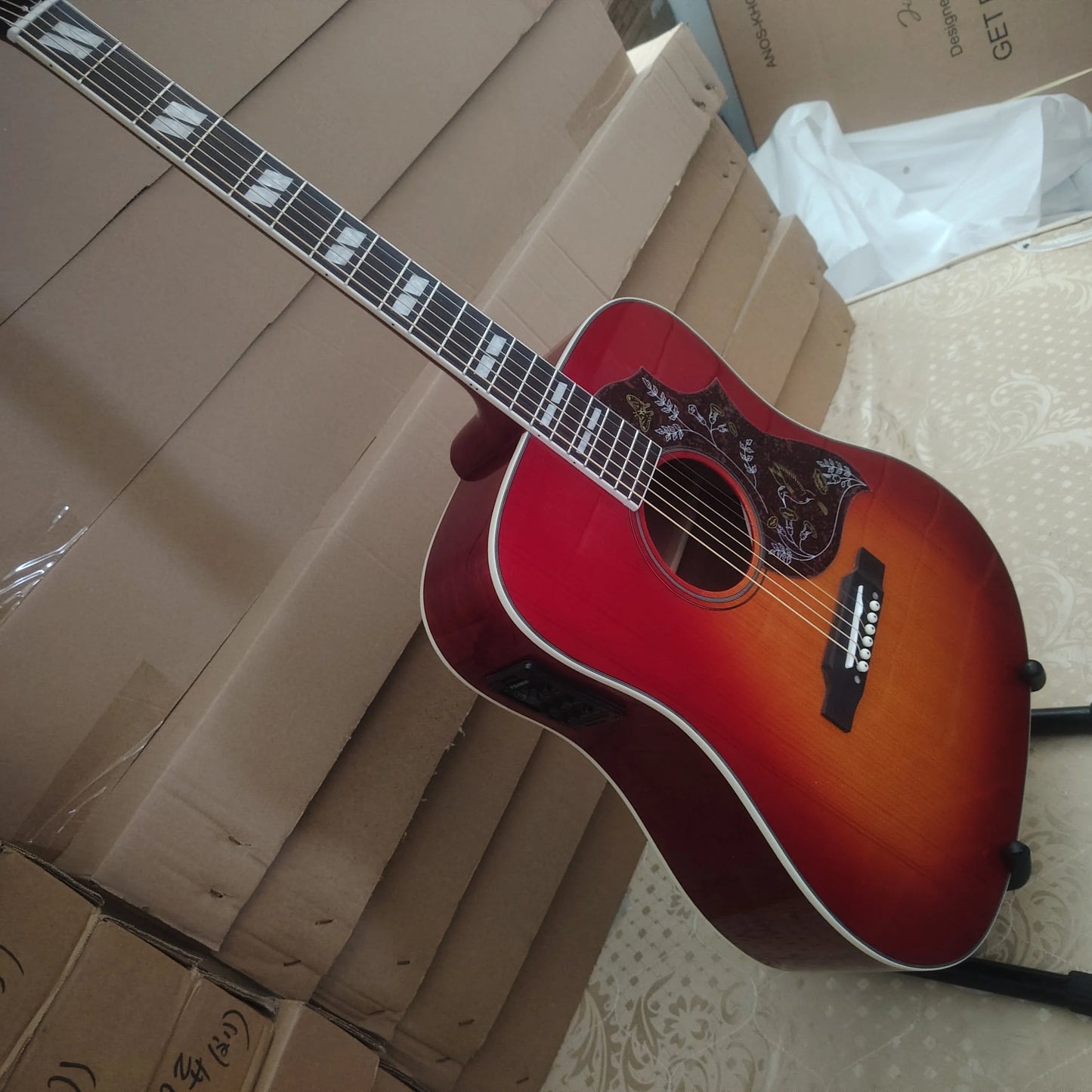 HOT! 41 inch/301EQ/folk guitar/solid spruce top/redwood fingerboard/20 sound columns/hummingbird acoustic electric guitar/