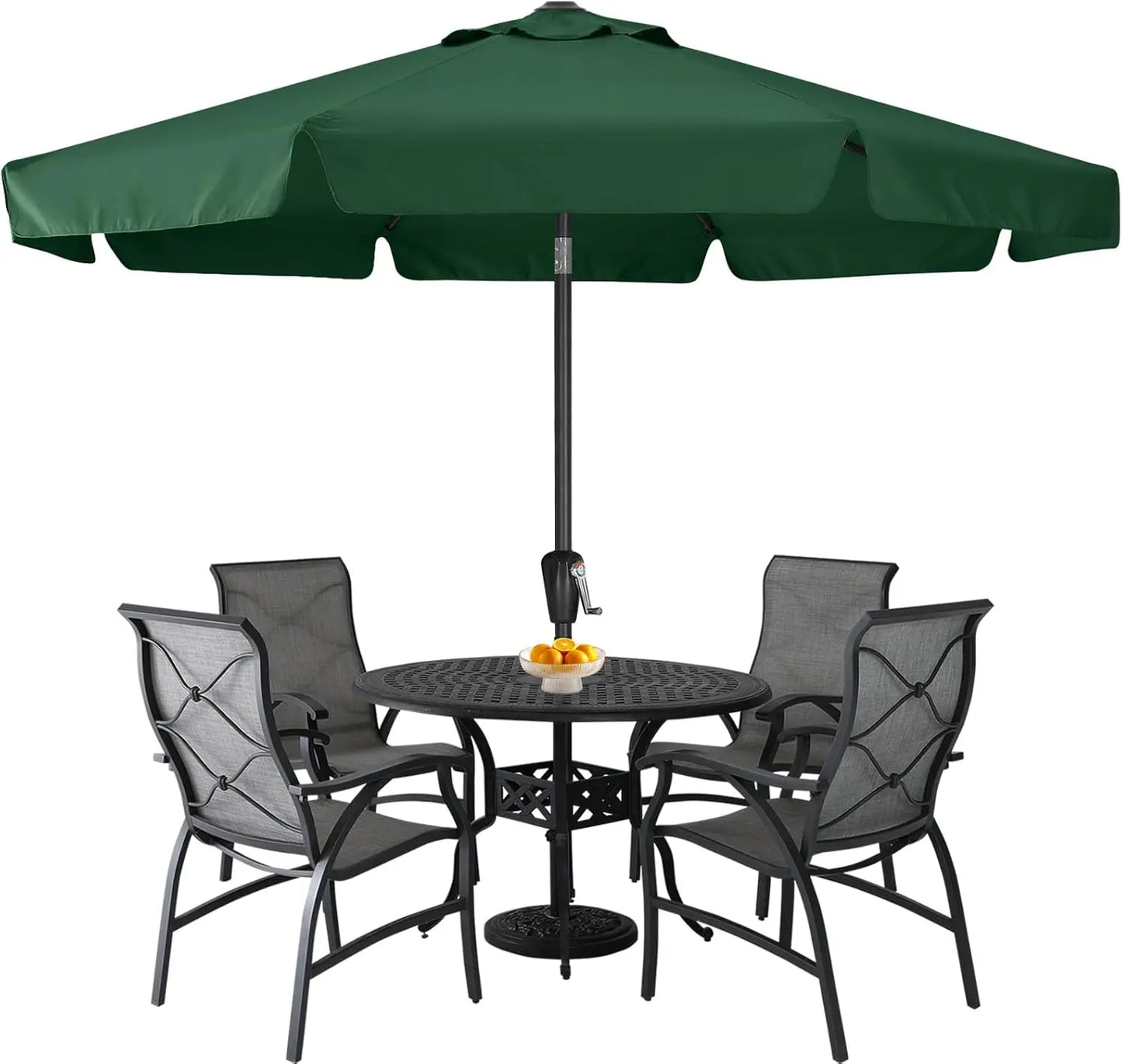 Patio Umbrella 9ft, Outdoor Table Umbrella with Push Button Tilt and Crank, 8 Ribs Umbrella for Patio Pool Garden Deck
