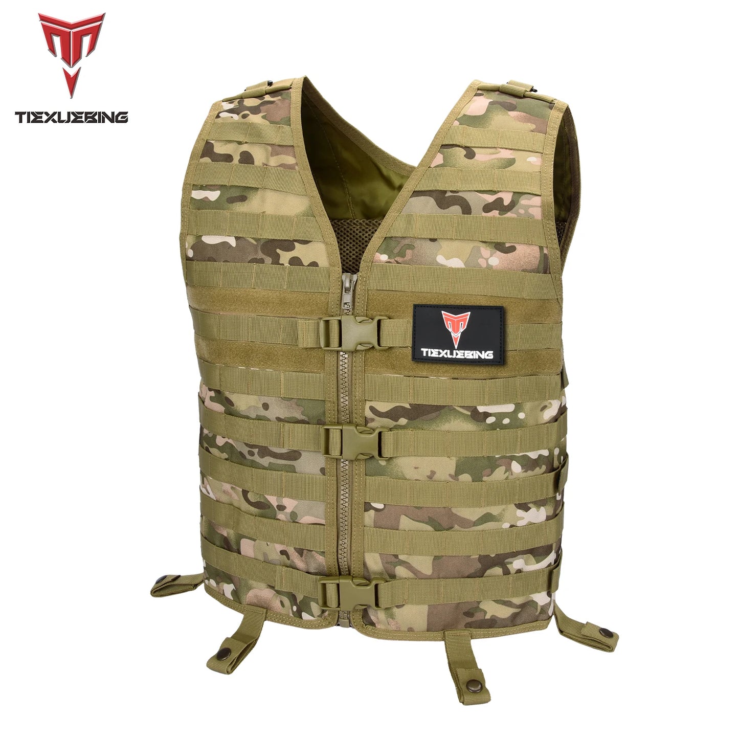 Military Tactical Molle Vest Airsoft Lightweight Gear Load Carrier Vest Camouflage CS Wargame Hunting Adjustable Waistcoat