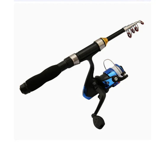 1.0-2.3M Ultra Short Small Sea Fishing Rod with Fishing Wheel Telescopic Ultra Short Cross Sectional Fiberglass Rod Set