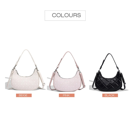 David Jones Multifunctional Women's Leather Underarm Bag Autumn Summer Trendy Crescent Bag Fashion Luxury Vintage Shoulder Bag