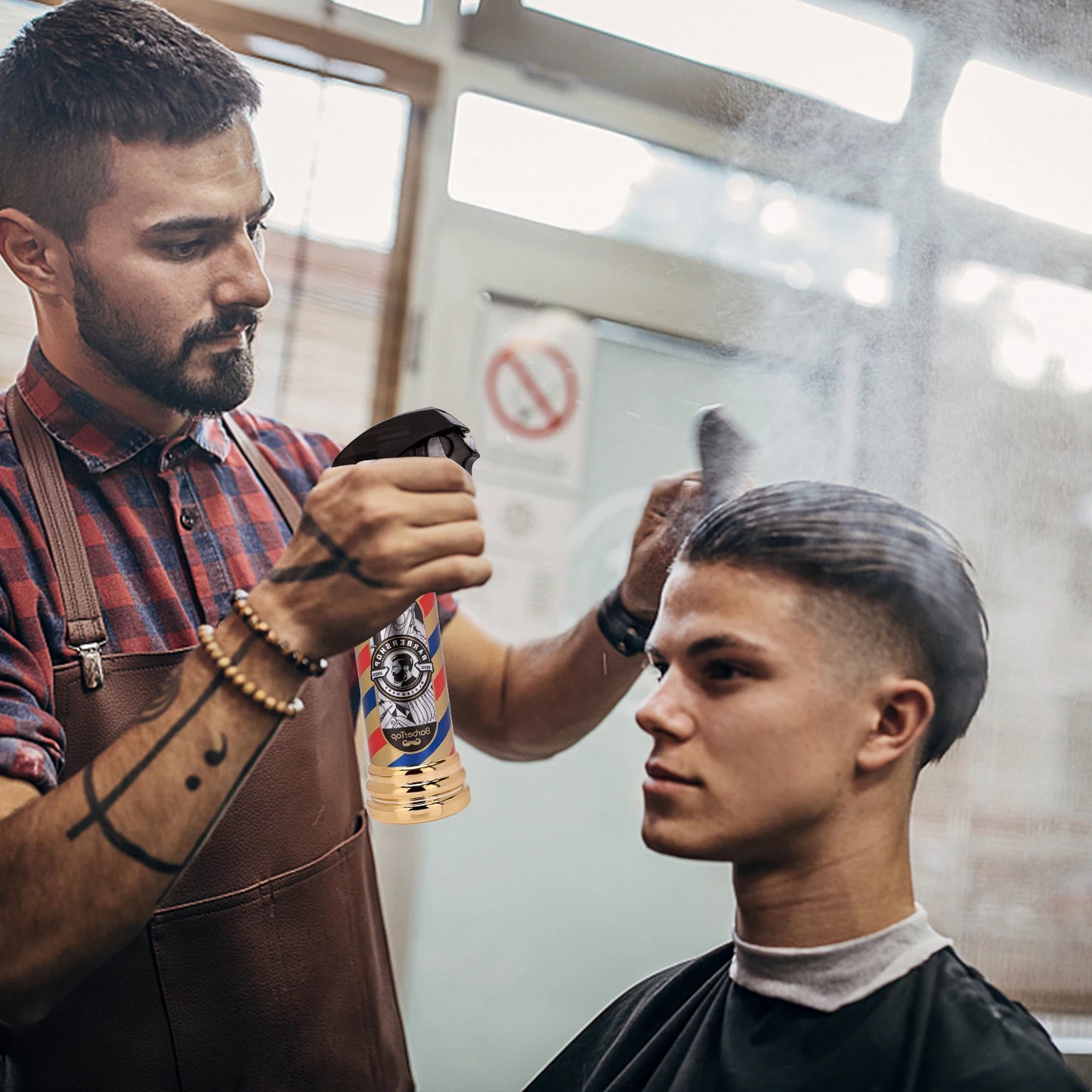 Retro Hairdressing Spray Bottle Refillable Bottles Continuous Mist Watering Can Portable Salon Barber Water Sprayer
