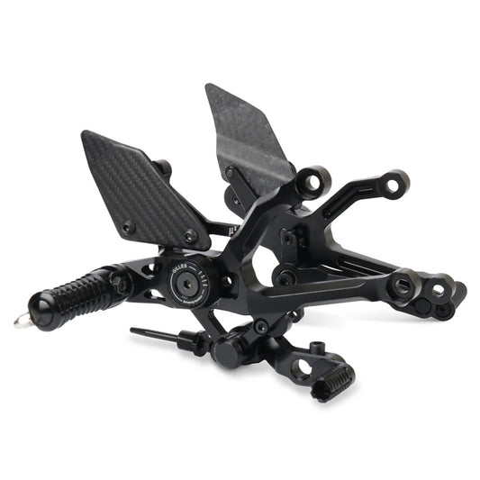 Motorcycle Carbon Fiber Adjustable Footrests Rear Set Footpeg Rearset Foot Peg Pedal For PANIGALE V4 Panigale V4S 2025