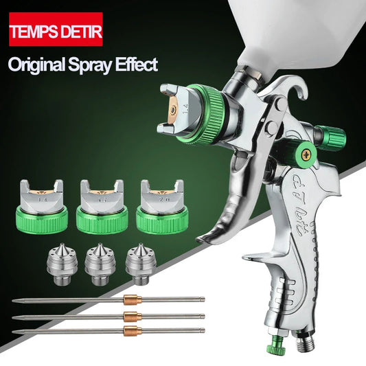 HVLP Spray Gun Adjustable Metal Atomizing Spray Gun for Painting Aerograph Cars Tool Flow Control Sprayer Paint Airbrush Set