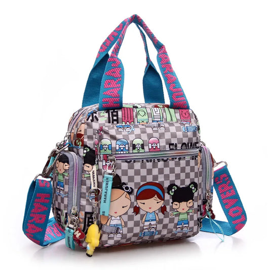 New Woman Cowboy Bag Candy Color Cute Shoulder Bag Girl Harajuku Baby Handbag 2026 Multi-functional Oxford Cloth Messenger Bag