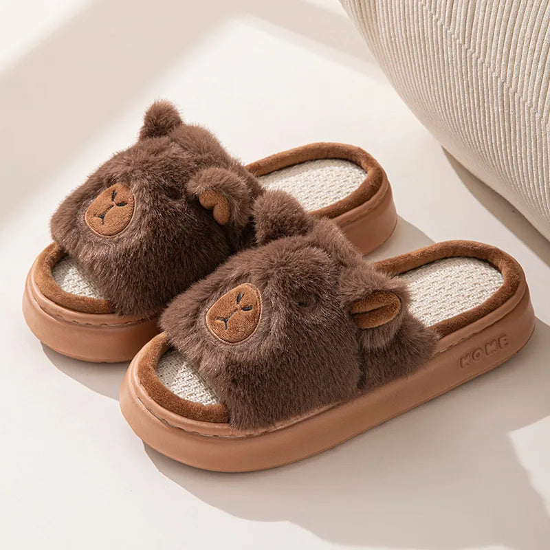 Hemp Cartoon Women's Slippers Home Flats Casual Spring Summer Luxury Designer Woman Shoes Fashion Indoor Platform Slides Soft