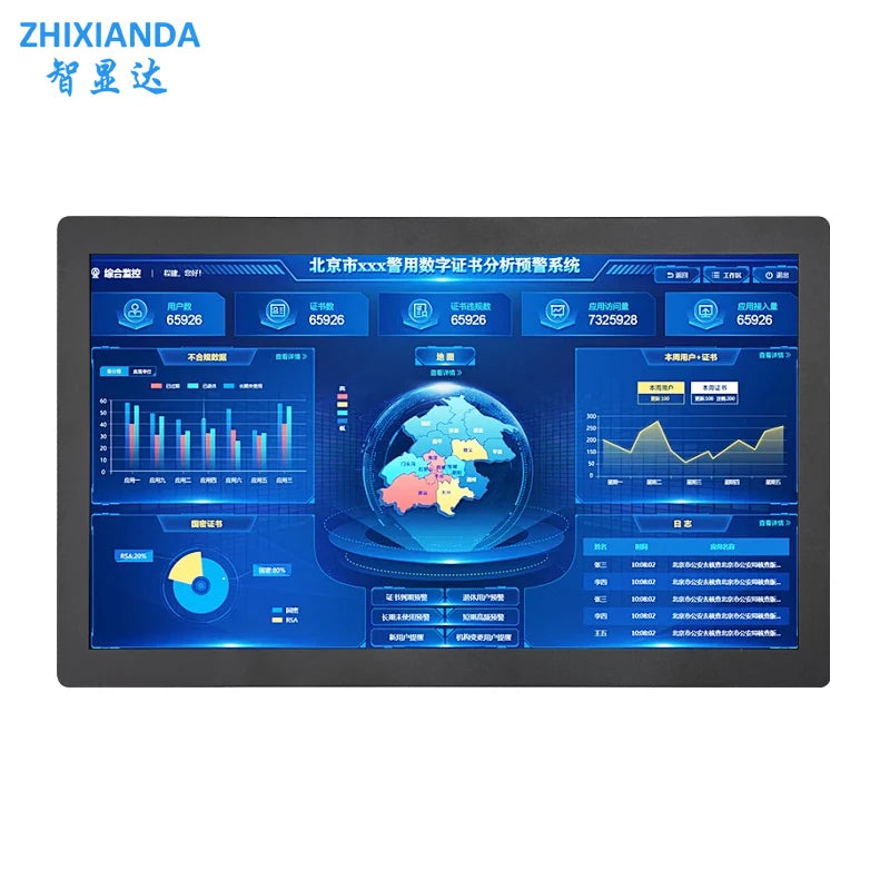 ZHIXIANDA 24 Inch 4K 3840*2160 VESA Embedded Panel Mount Industrial Touch Screen Monitor LCD Display PC HDMI DP for Equipment