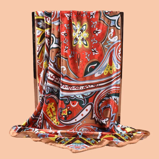 1PCS Ladies Multicolor Peacock Feather Pattern Large Tassel Shawl Fashionable Wrap Scarf for Travel Party Ladies Silk Scarf