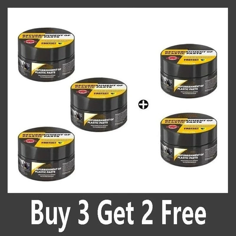 Car interior scratch repair paste, interior and exterior plastic polishing wax for leather, tires, steering wheel.